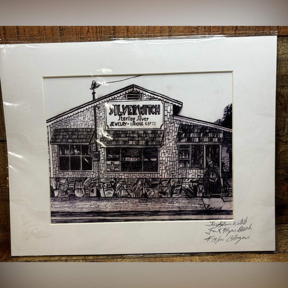 Fort Myers Beach Artwork Silverwitch Jewelry Shop C. Rogers Signed Numbered